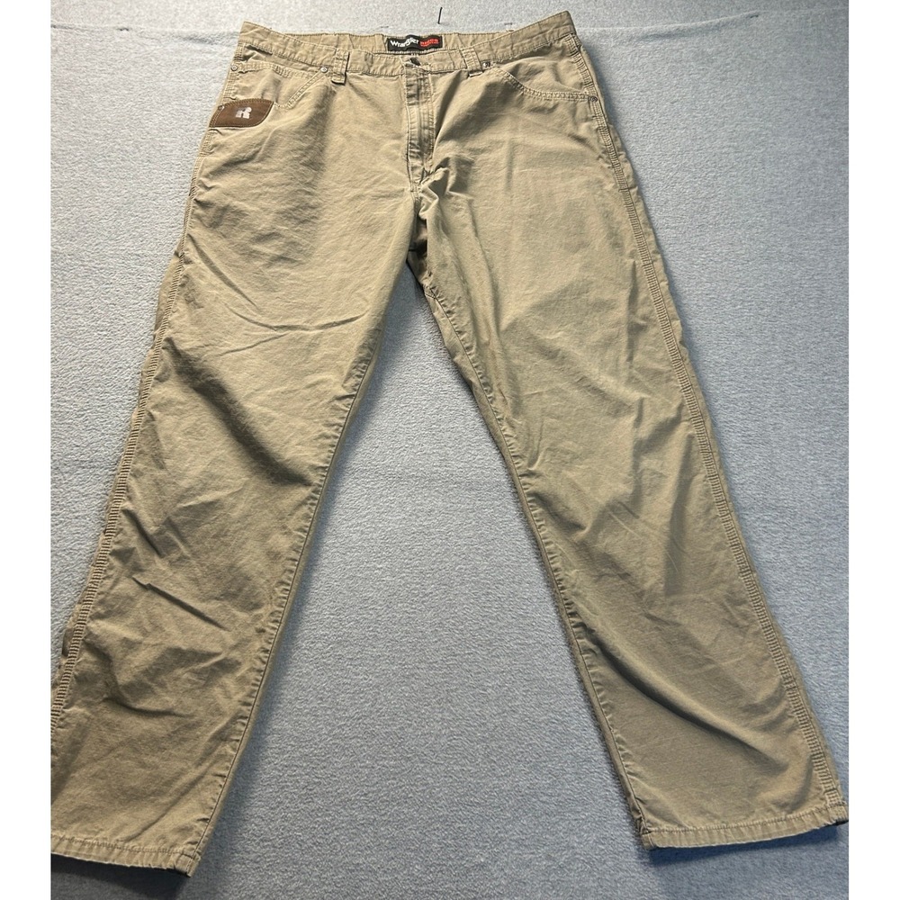 Wrangler Riggs Workwear Carpenter Work Pants Mens 40x34 Khaki Cotton Relaxed Fit